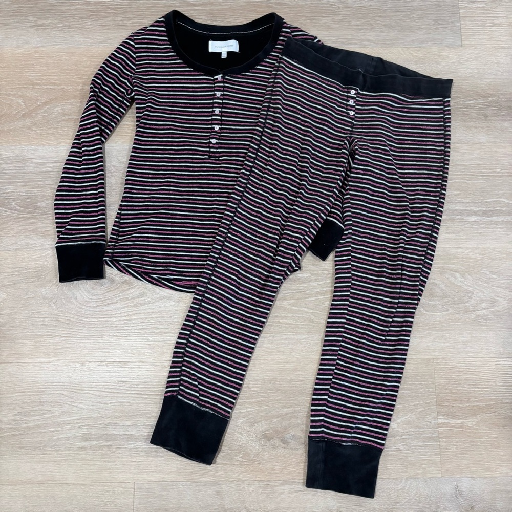 Vintage Victoria’s Secret Pajama Lounge Set Y2K Velvet Sparkly Low Rise Striped